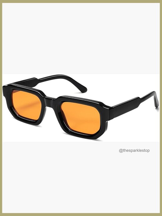Retro Chunky Rectangle Sunglasses with UV400 Protection main image 7